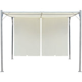NNEVL Pergola with Adjustable Roof Cream White Steel 3x3 m