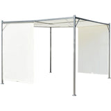 NNEVL Pergola with Adjustable Roof Cream White Steel 3x3 m