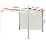 NNEVL Pergola with Adjustable Roof Cream White Steel 3x3 m