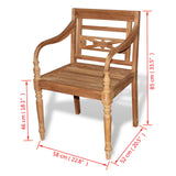 NNEVL Batavia Chairs 2 pcs Solid Teak Wood