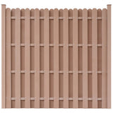 NNEVL Fence Panel with 2 Posts WPC 180x180 cm Brown
