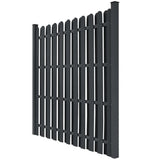 NNEVL Fence Panel with 2 Posts WPC 180x180 cm Grey