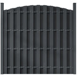 NNEVL Fence Panel with 2 Posts WPC 180x(165-180) cm Grey