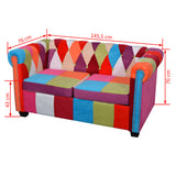 NNEVL Chesterfield Sofa 2-Seater Fabric