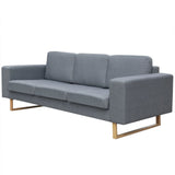 NNEVL 3-Seater Sofa Fabric Light Grey