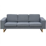 NNEVL 3-Seater Sofa Fabric Light Grey
