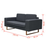 NNEVL 2-Seater Sofa Fabric Dark Grey