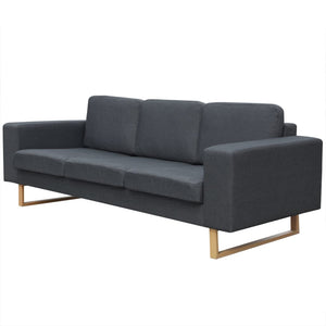 NNEVL 3-Seater Sofa Fabric Dark Grey