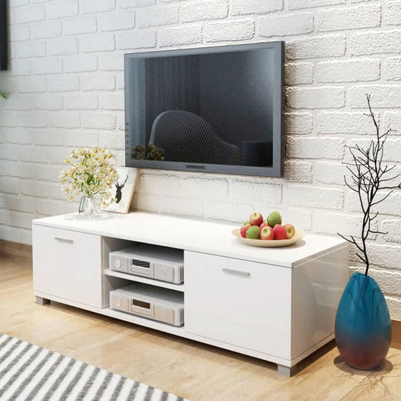NNEVL TV Cabinet High-Gloss White 140x40.3x34.7 cm