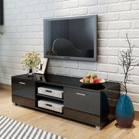 NNEVL TV Cabinet High-Gloss Black 140x40.3x34.7 cm