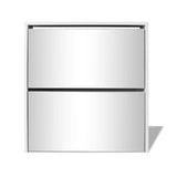 NNEVL Shoe Cabinet 2-Layer Mirror White 63x17x67 cm