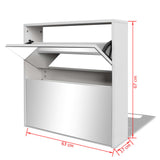 NNEVL Shoe Cabinet 2-Layer Mirror White 63x17x67 cm