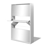 NNEVL Shoe Cabinet 3-Layer Mirror White 63x17x102.5 cm