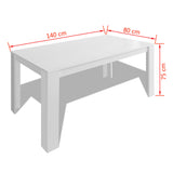 NNEVL Dining Table 140x80x75 cm White