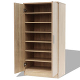 NNEVL Shoe Cabinet 7 Shelves Oak