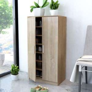 NNEVL Shoe Cabinet 7 Shelves Oak