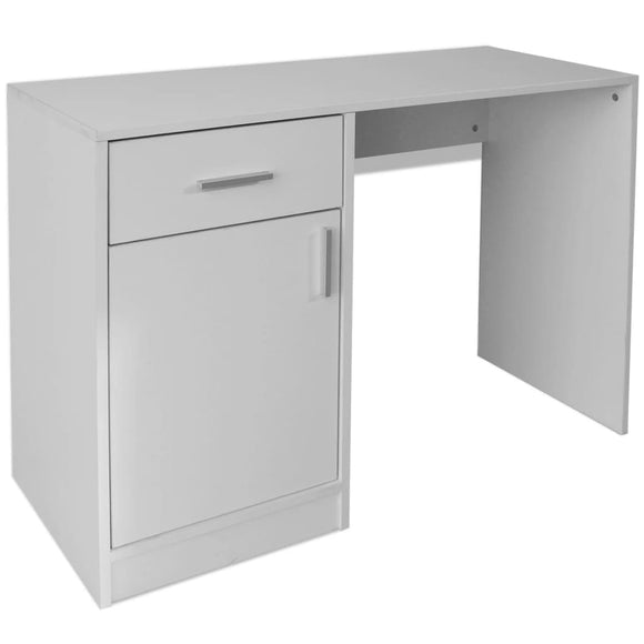 NNEVL Desk with Drawer and Cabinet White 100x40x73 cm