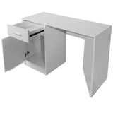 NNEVL Desk with Drawer and Cabinet White 100x40x73 cm
