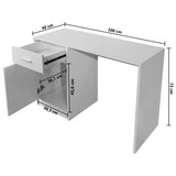 NNEVL Desk with Drawer and Cabinet White 100x40x73 cm