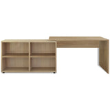 NNEVL Corner Desk 4 Shelves Oak