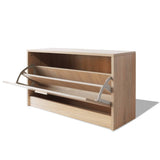 NNEVL Shoe Storage Bench Oak 80x24x45 cm