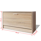 NNEVL Shoe Storage Bench Oak 80x24x45 cm
