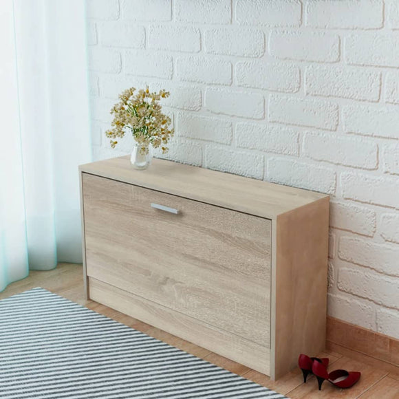NNEVL Shoe Storage Bench Oak 80x24x45 cm