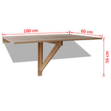 NNEVL Folding Wall Table Oak 100x60 cm