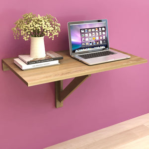 NNEVL Folding Wall Table Oak 100x60 cm