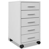 NNEVL Office Drawer Unit with Castors 5 Drawers White