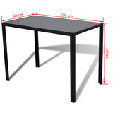 NNEVL Five Piece Dining Table Set Black