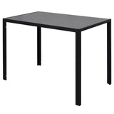 NNEVL Seven Piece Dining Table Set Black