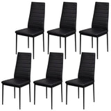 NNEVL Seven Piece Dining Table Set Black