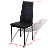 NNEVL Seven Piece Dining Table Set Black