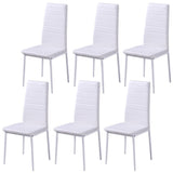 NNEVL Seven Piece Dining Table Set Black and White