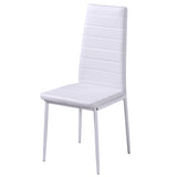 NNEVL Seven Piece Dining Table Set Black and White