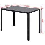 NNEVL Seven Piece Dining Table Set Black and White