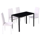 NNEVL Five Piece Dining Table Set Black and White