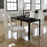 NNEVL Five Piece Dining Table Set Black and White