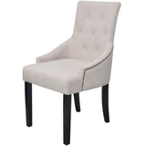 NNEVL Dining Chairs 4 pcs Cream Grey Fabric