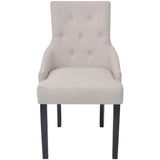NNEVL Dining Chairs 4 pcs Cream Grey Fabric