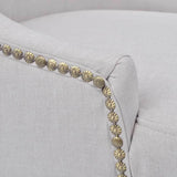 NNEVL Dining Chairs 4 pcs Cream Grey Fabric