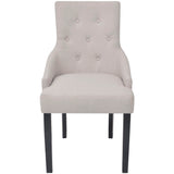 NNEVL Dining Chairs 6 pcs Cream Grey Fabric