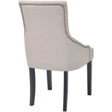 NNEVL Dining Chairs 6 pcs Cream Grey Fabric