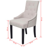 NNEVL Dining Chairs 6 pcs Cream Grey Fabric