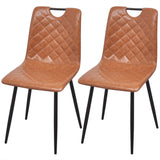 NNEVL Dining Chairs 2 pcs Light Brown Faux Leather