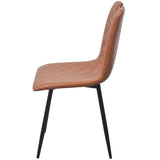 NNEVL Dining Chairs 2 pcs Light Brown Faux Leather