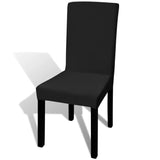 NNEVL Straight Stretchable Chair Cover 4 pcs Black