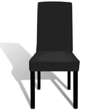 NNEVL Straight Stretchable Chair Cover 4 pcs Black