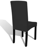 NNEVL Straight Stretchable Chair Cover 4 pcs Black